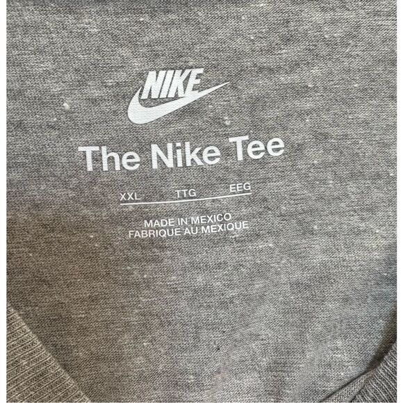 NIKE / NWT - Men's Sz XXL - "Just Do It" Short Sleeve T-Shirt in Heather Grey - Picture 9 of 13